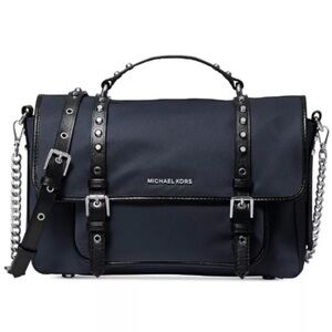 Michael Kors Leila Flap Messenger Admiral Navy Crossbody